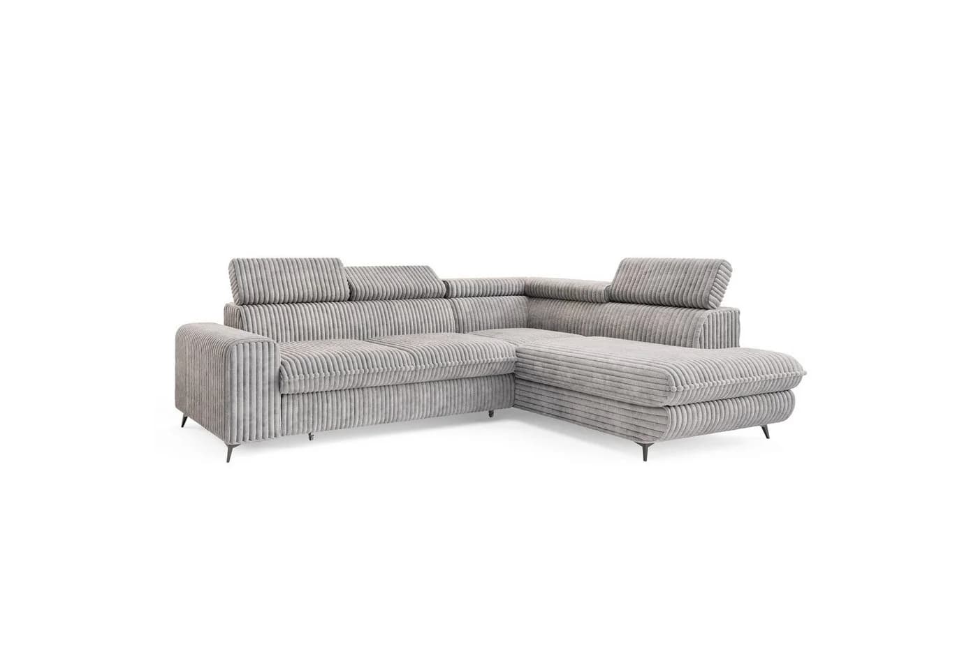 Masseno Ecksofa VELISS mit Schlaffunktion L-Form grau