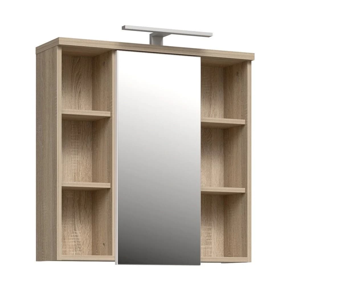 FORTE Badezimmerspiegelschrank mit LED-Beleuchtung Sonoma Eiche - Bild 2