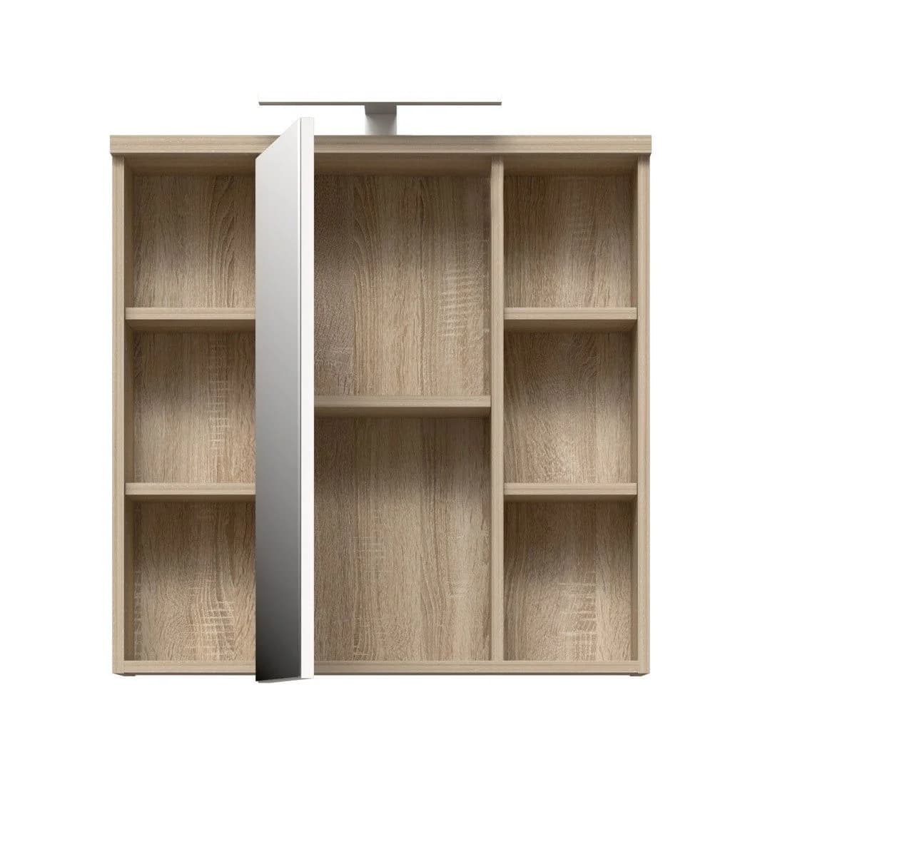 FORTE Badezimmerspiegelschrank mit LED-Beleuchtung Sonoma Eiche - Bild 4