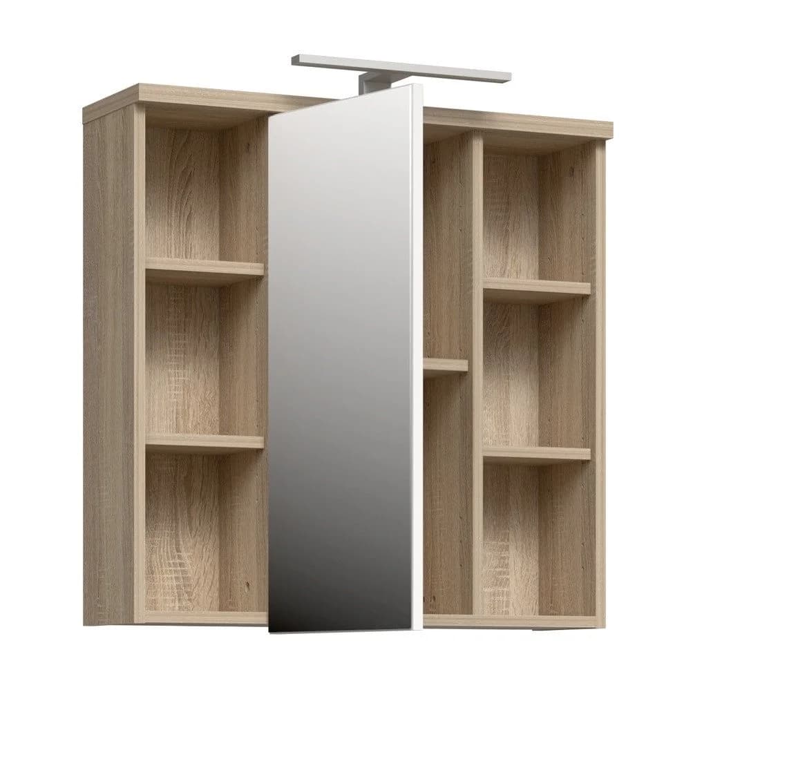 FORTE Badezimmerspiegelschrank mit LED-Beleuchtung Sonoma Eiche - Bild 5