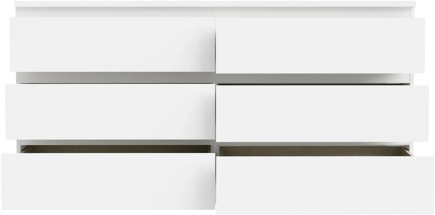 FORTE Edmore Kommode Weiß 6 Schubladen Modern - Bild 3