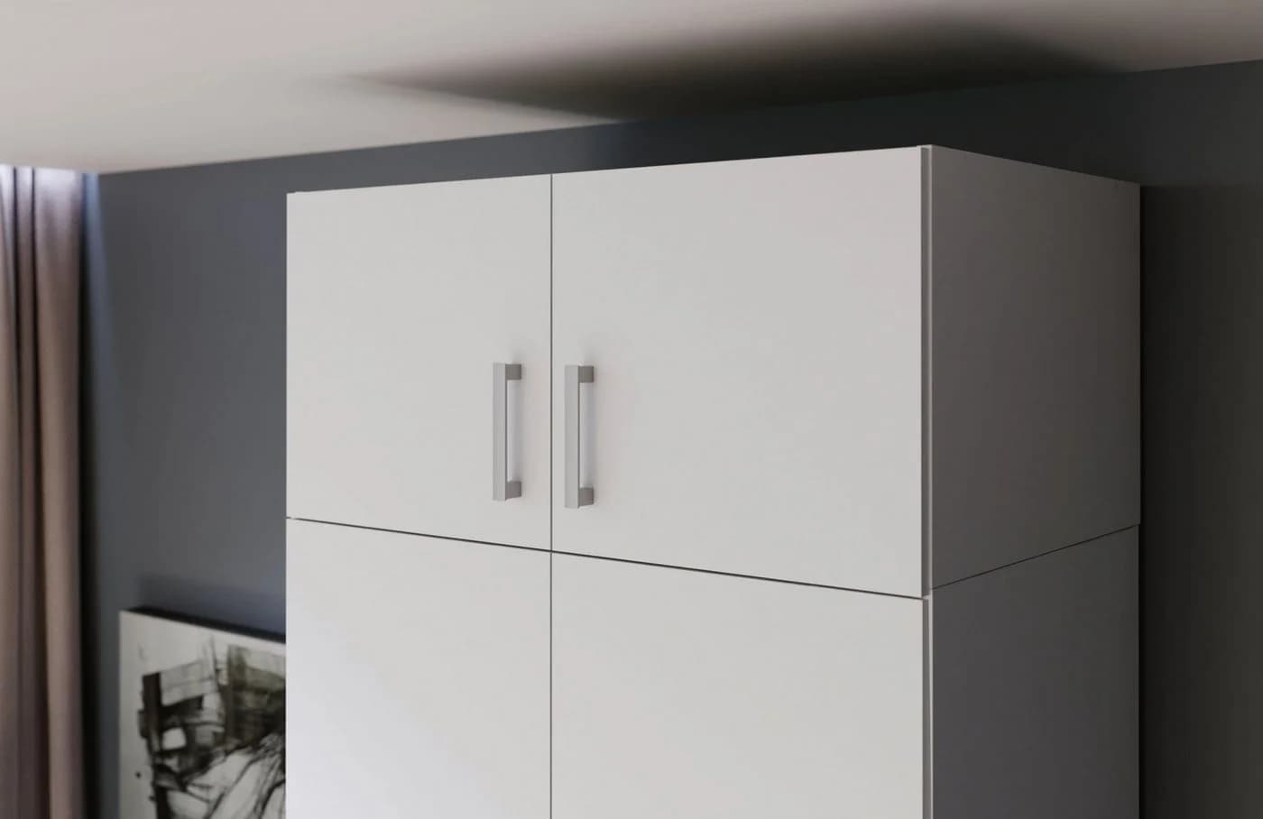FORTE Schrankaufsatz Weiß Modern Stauraum Erweiterung - Bild 4