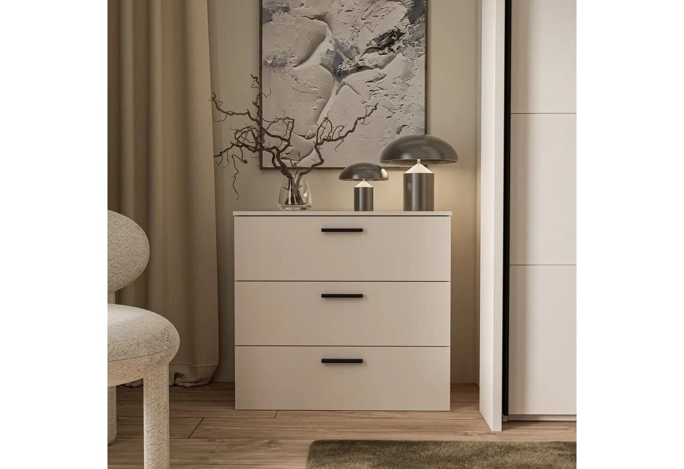 Kommode FORTE "Ingalil" Sand Bügelgriff