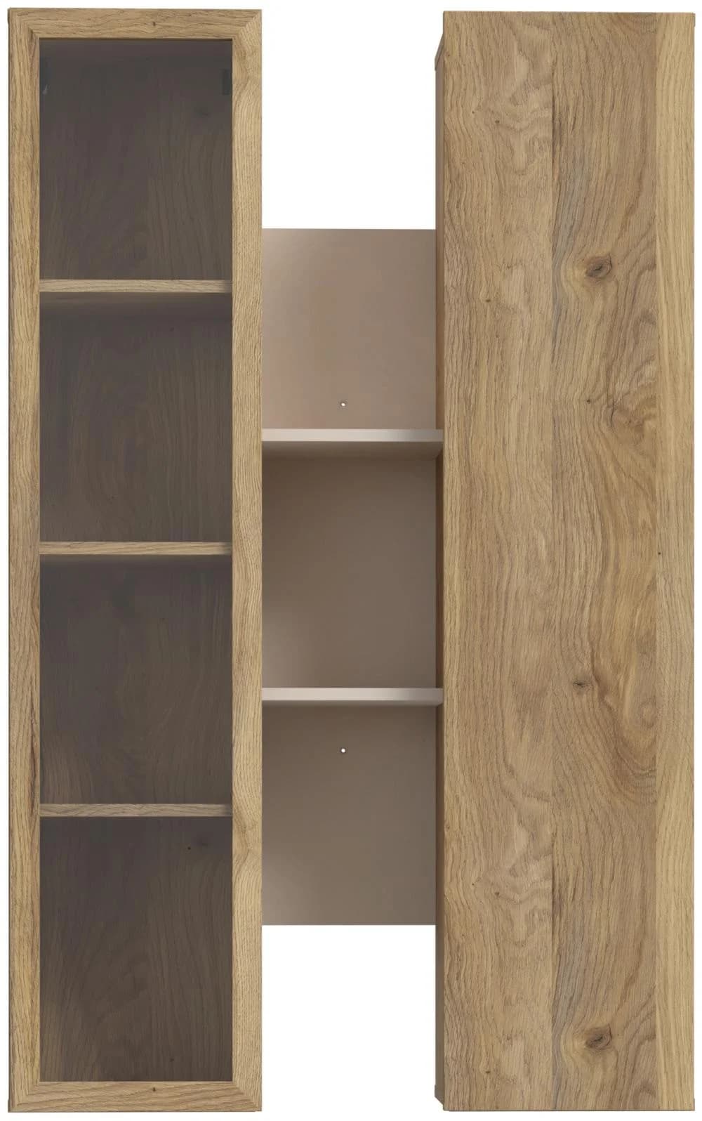 Hängevitrine FORTE Mauvella Eiche/Sand Soft Close Wandmontage
