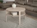 FORTE Beistelltisch Tobago Beige Rund mit 4 Ablagefächern Bild 1
