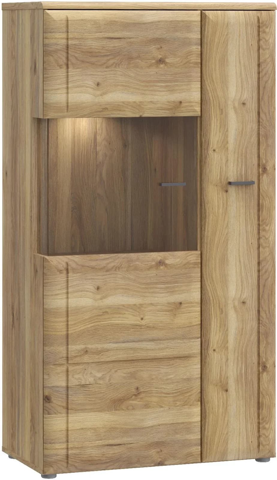 FORTE Vitrine Akinori Braun mit Glastür und Soft-Close