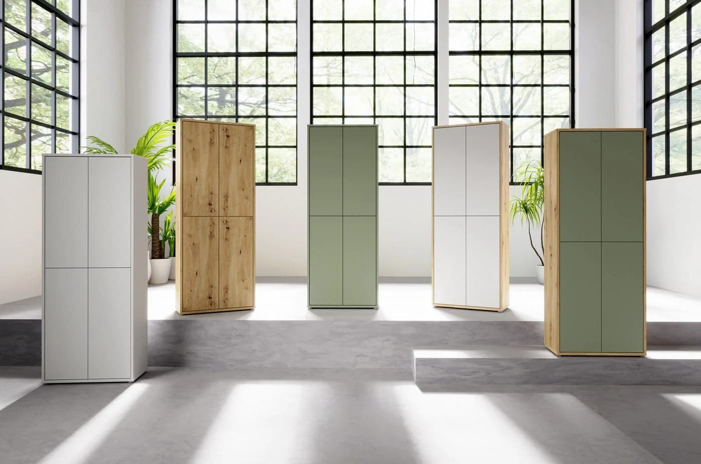 FORTE Schuhschrank Alice Springs Grau 4 Türen Push-to-Open - Bild 5
