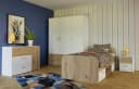 Stauraumbett FORTE Culgoa Weiß/Artisan Eiche mit Schubladen Bild 5