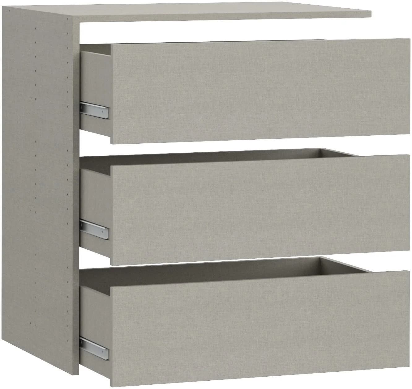 FORTE Inneneinteilung Set 3 Schubkästen Grau Modern