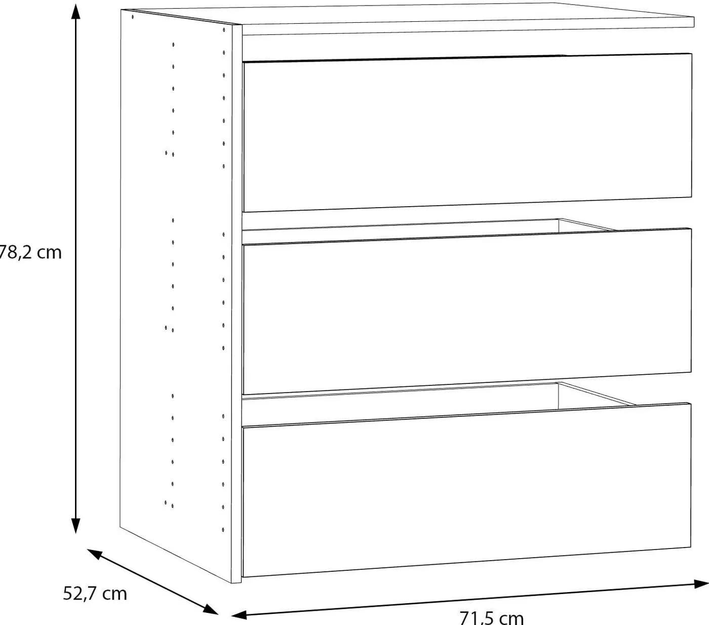 FORTE Inneneinteilung Set 3 Schubkästen Grau Modern - Bild 5