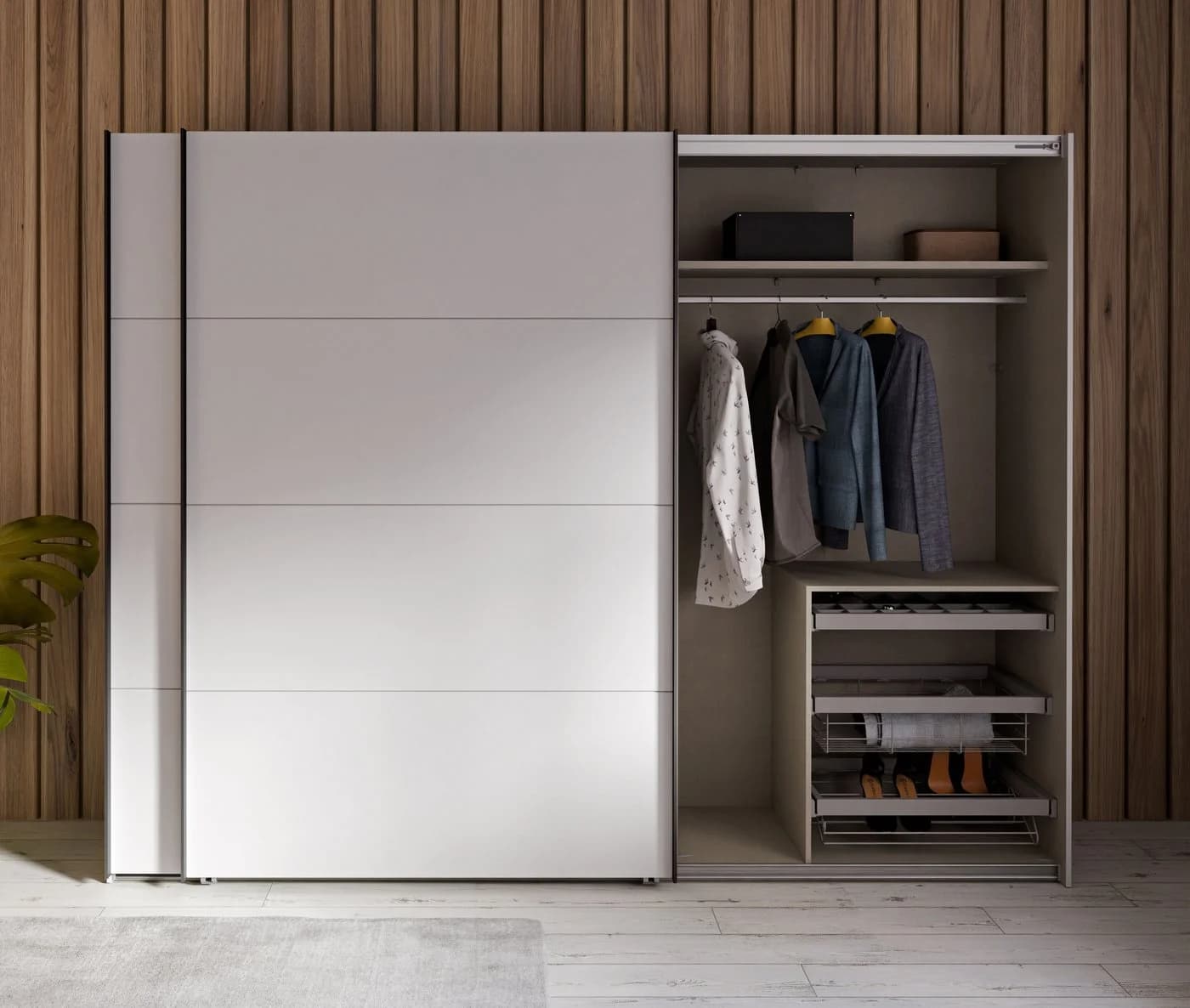 FORTE Inneneinteilung Grau Schrankorganizer Holzwerkstoff
