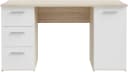 FORTE Schreibtisch Neuss mit 3 Schubladen & 1 Tür Beige/Weiß Bild 2