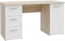 FORTE Schreibtisch Neuss mit 3 Schubladen & 1 Tür Beige/Weiß Bild 3