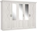 FORTE Kleiderschrank Kashmir Landhausstil Weiß mit Spiegeltüren Bild 1