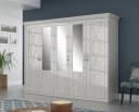 FORTE Kleiderschrank Kashmir Landhausstil Weiß mit Spiegeltüren Bild 2