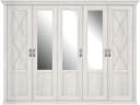 FORTE Kleiderschrank Kashmir Landhausstil Weiß mit Spiegeltüren Bild 3
