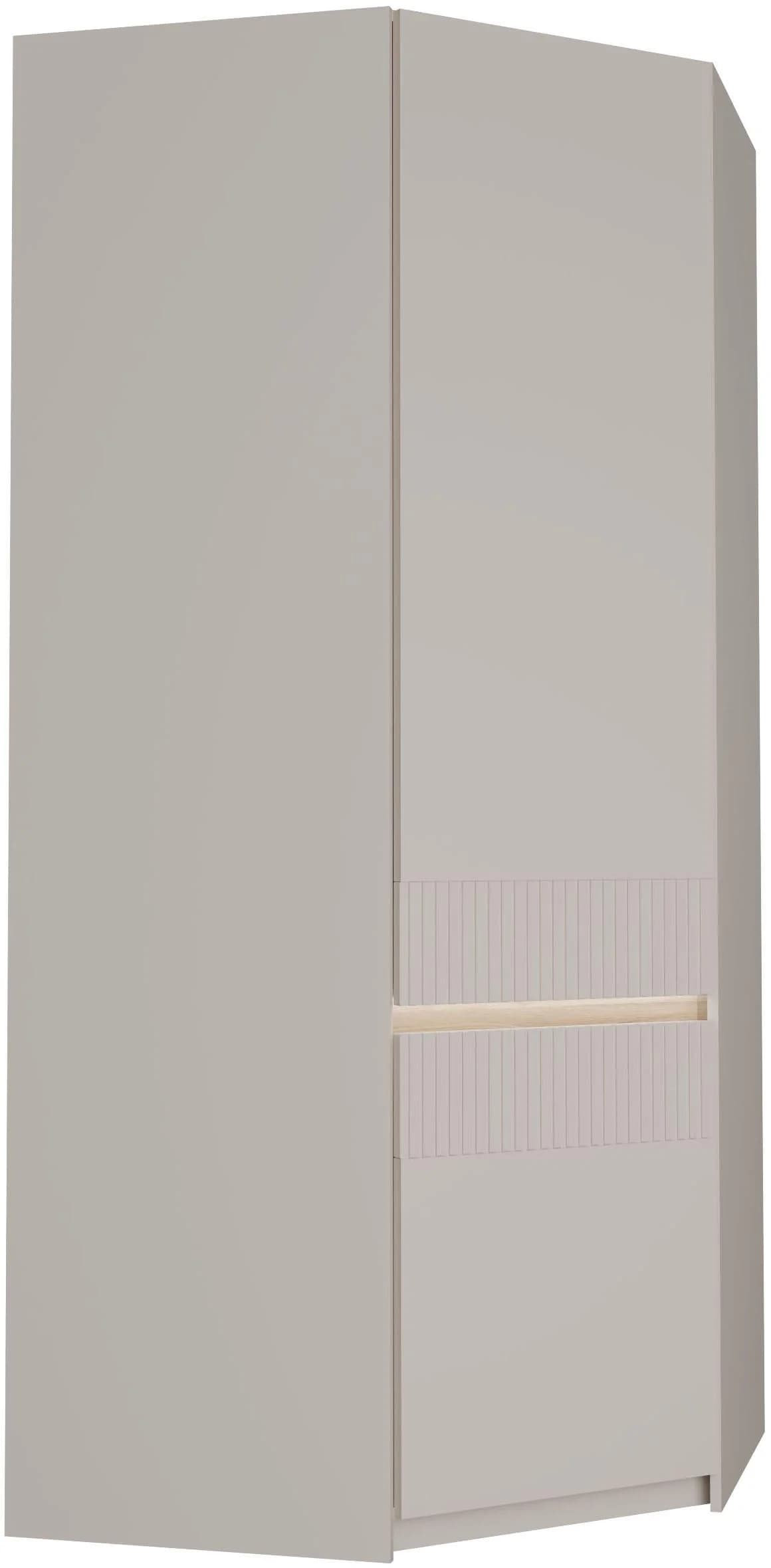 Eckkleiderschrank FORTE Oak Squere Mauvella Eiche Softclose Beleuchtung