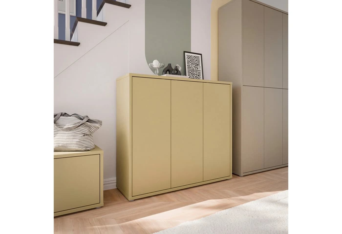 FORTE Schuhschrank Alice Springs Gelb Push-to-open
