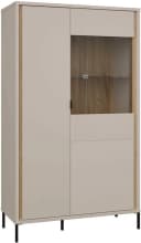 FORTE Seravel Highboard Beige/Mauvella Eiche mit Glastür & Soft-Close Bild 2