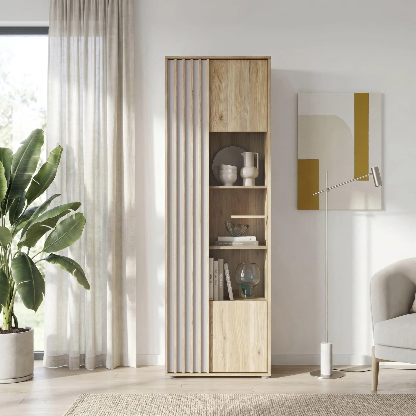 FORTE Vitrine Arank 200 mit Glastüre und Soft-Close