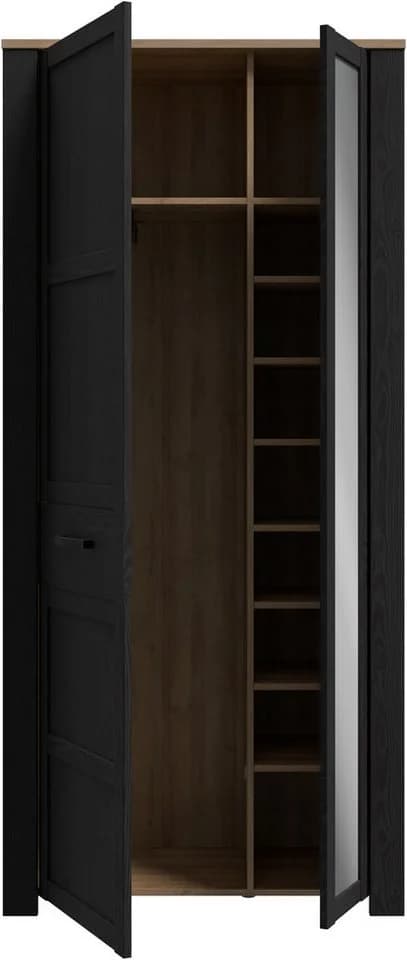 Garderobenschrank FORTE mit Spiegel und Soft Close Eiche - Bild 4