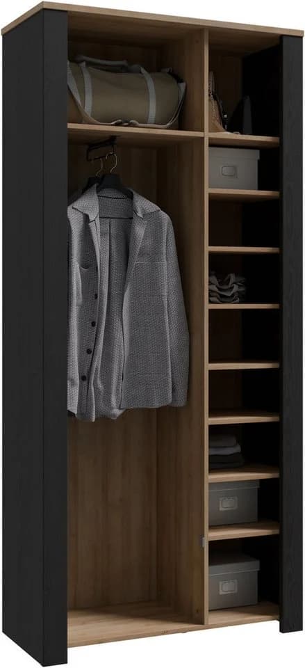 Garderobenschrank FORTE mit Spiegel und Soft Close Eiche - Bild 5