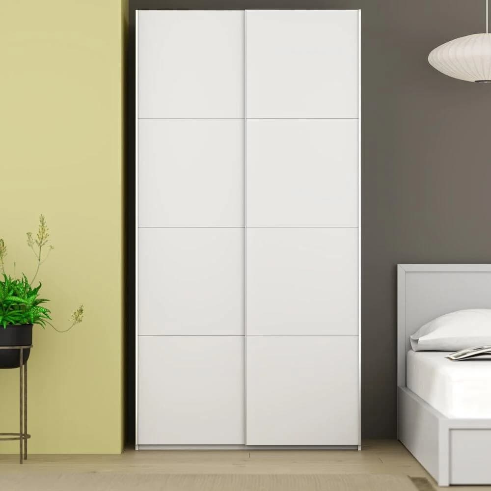 FORTE Schwebetürenschrank Fittio Weiß Modern 2 Schiebetüren