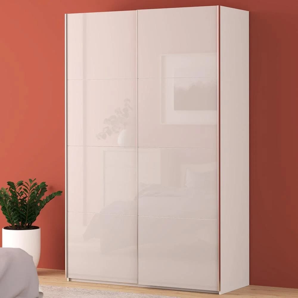 FORTE Schwebetürenschrank Fittio Weiß Glanz 2 Schiebetüren Modern
