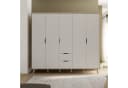 FORTE Kleiderschrank Vankka Skandinavisch Planked Eiche Weiß Grifflos Bild 1