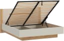 Stauraumbett FORTE Beige Braun mit aufklappbarem Lattenrost Bild 4