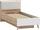 Stauraumbett FORTE Vankka Weiß Planked Eiche mit Lattenrost Bild 5