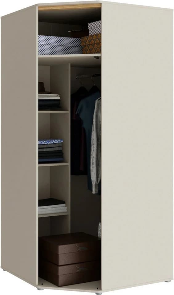 Eckkleiderschrank FORTE Sand/Mauvella Eiche Push-to-open - Bild 4