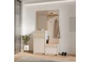 FORTE Kompaktgarderobe Oak Squere Beige Spanplatte Spiegel Haken Kleiderstange Bild 1