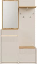 FORTE Kompaktgarderobe Oak Squere Beige Spanplatte Spiegel Haken Kleiderstange Bild 3
