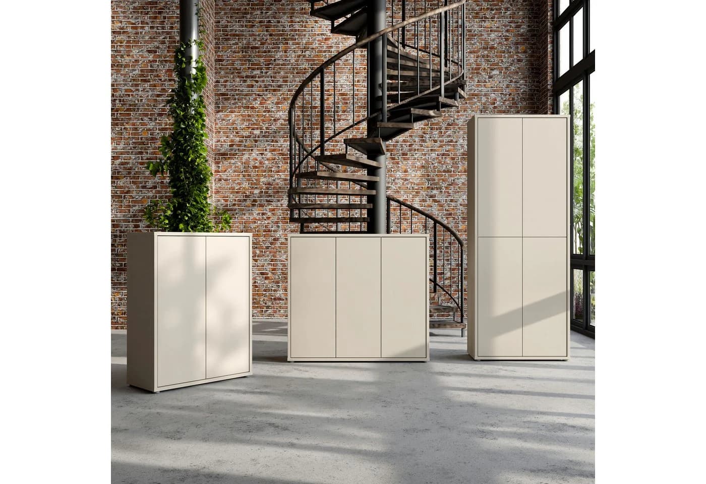 FORTE Schuhschrank Alice Springs Sand 3 Türen Push-to-open - Bild 5