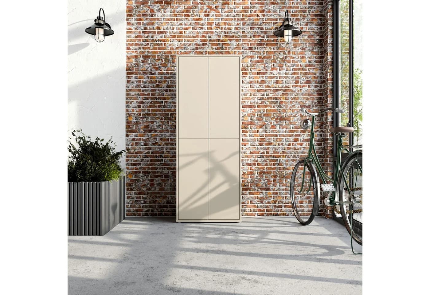 FORTE Schuhschrank Alice Springs Sand 4 Türen Push-to-open