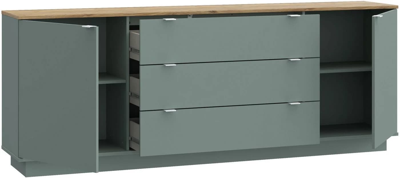 FORTE Sideboard Salbei Mauvella Eiche Moderner Stauraum - Bild 4