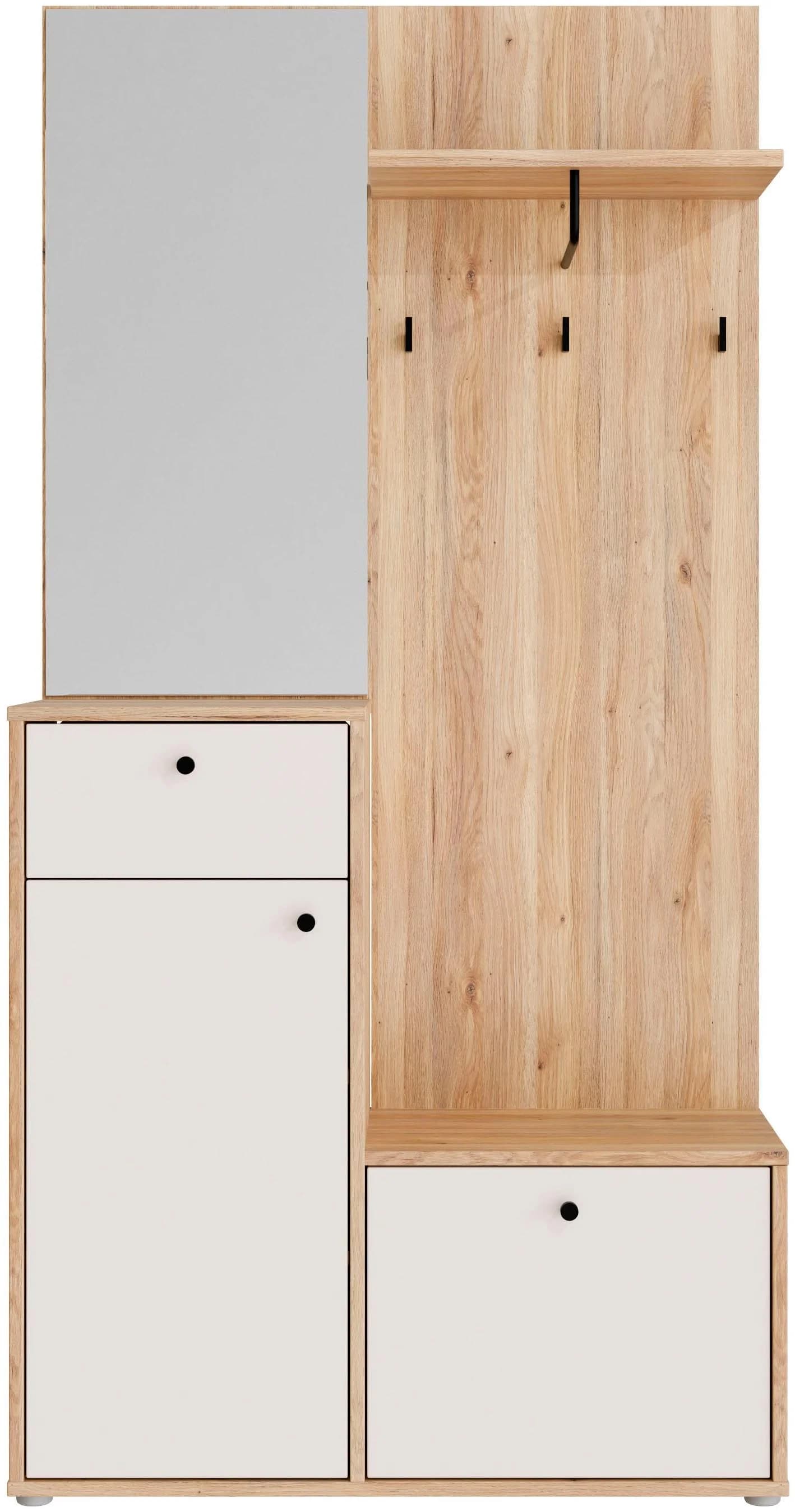 Kompaktgarderobe FORTE Mauvella Eiche Sand Soft Close Vollauszug