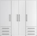 FORTE Kleiderschrank 4-türig Weiß Holzwerkstoff Modern Urban Bild 3