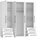 FORTE Kleiderschrank 4-türig Weiß Holzwerkstoff Modern Urban Bild 4