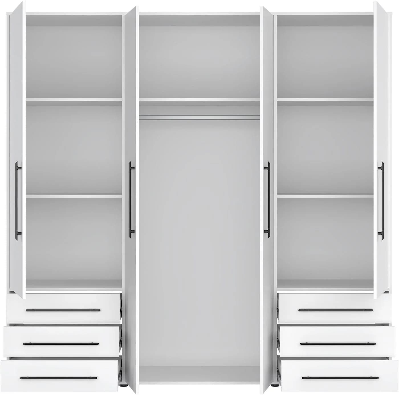 FORTE Kleiderschrank 4-türig Weiß Holzwerkstoff Modern Urban - Bild 5