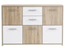FORTE Sideboard Quadro 5 Türen 2 Schubladen Sonoma-Eiche Weiß Bild 1