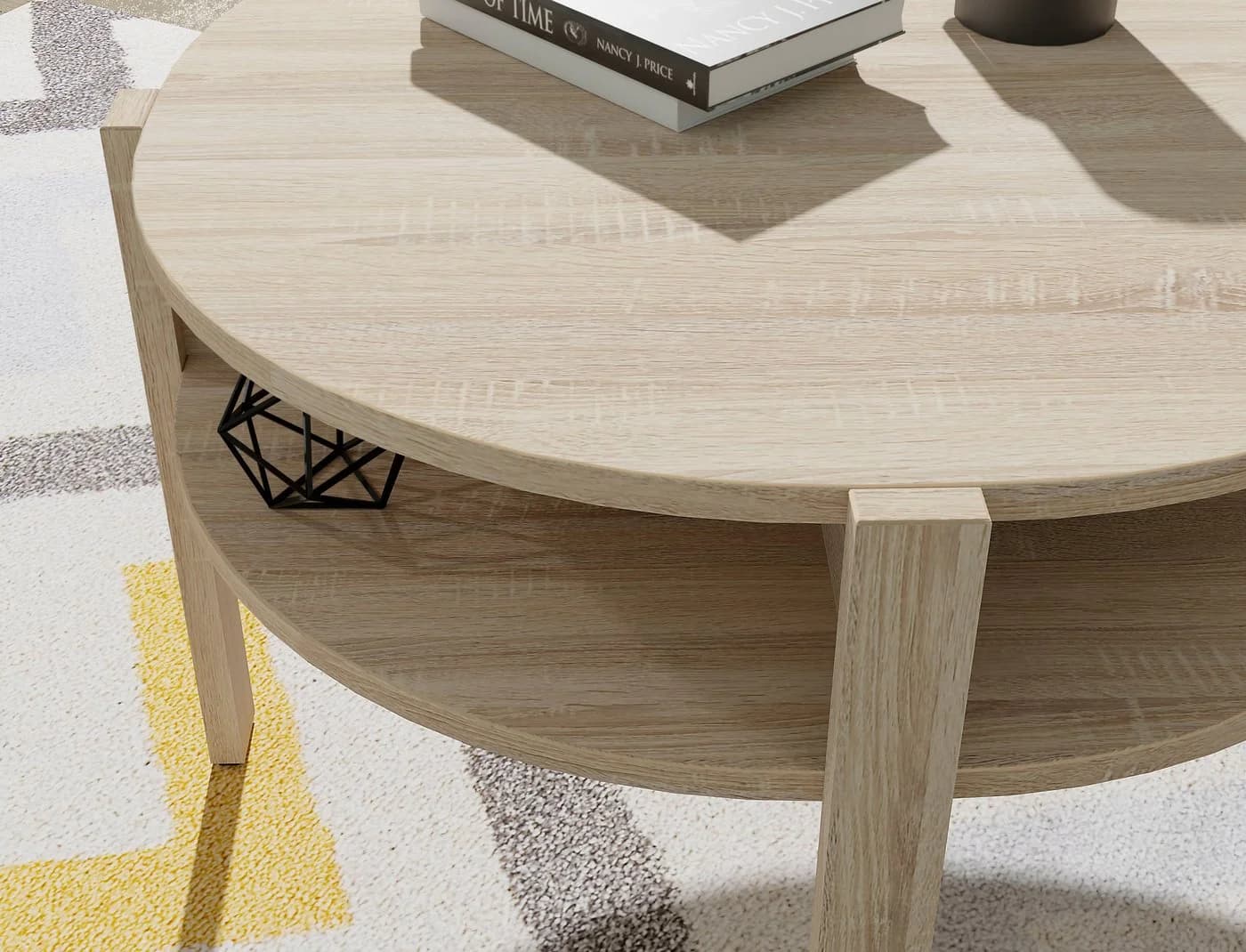 FORTE Beistelltisch Tobago Braun Runder Couchtisch mit Stauraum - Bild 4