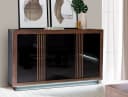 FORTE Sideboard Savona Schwarz Hochglanz mit LED-Beleuchtung Bild 2