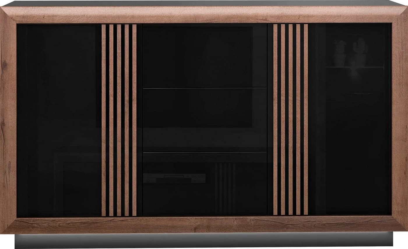 FORTE Sideboard Savona Schwarz Hochglanz mit LED-Beleuchtung - Bild 3