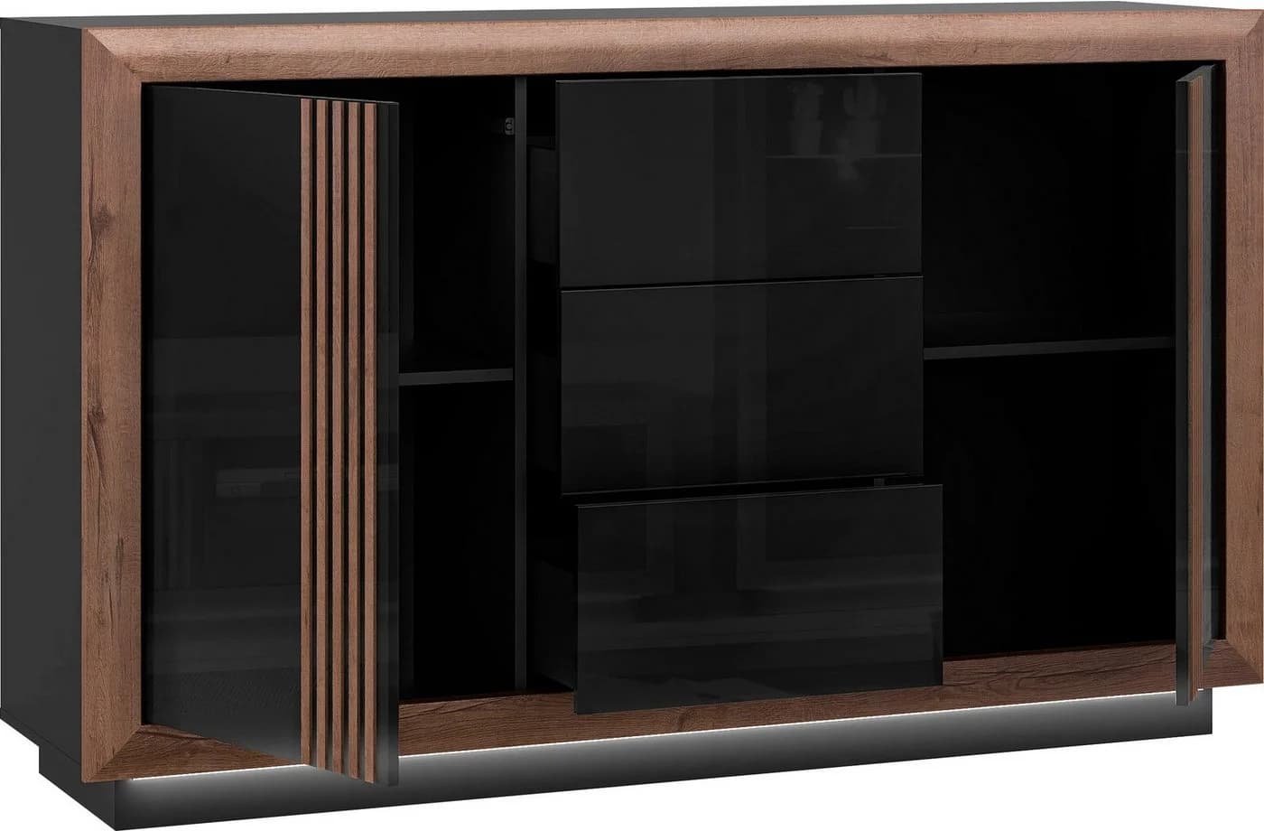 FORTE Sideboard Savona Schwarz Hochglanz mit LED-Beleuchtung - Bild 4