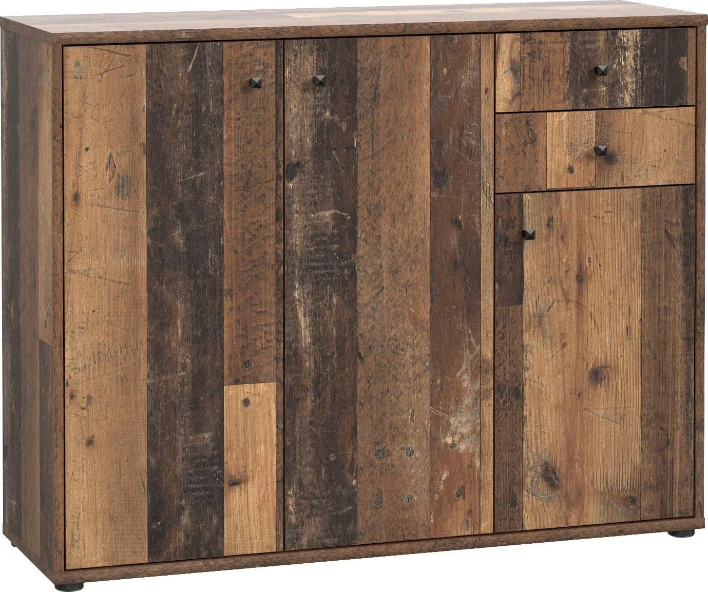 FORTE Kommode Tempra Braun Holzoptik 3 Türen 2 Schubkästen