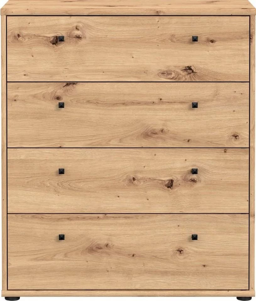 FORTE Kommode Tempra 4 Schubladen Braun Eiche - Bild 3