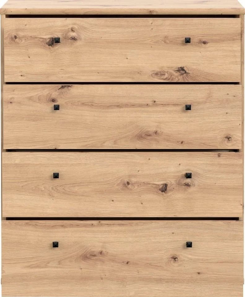 FORTE Kommode Tempra 4 Schubladen Braun Eiche - Bild 4