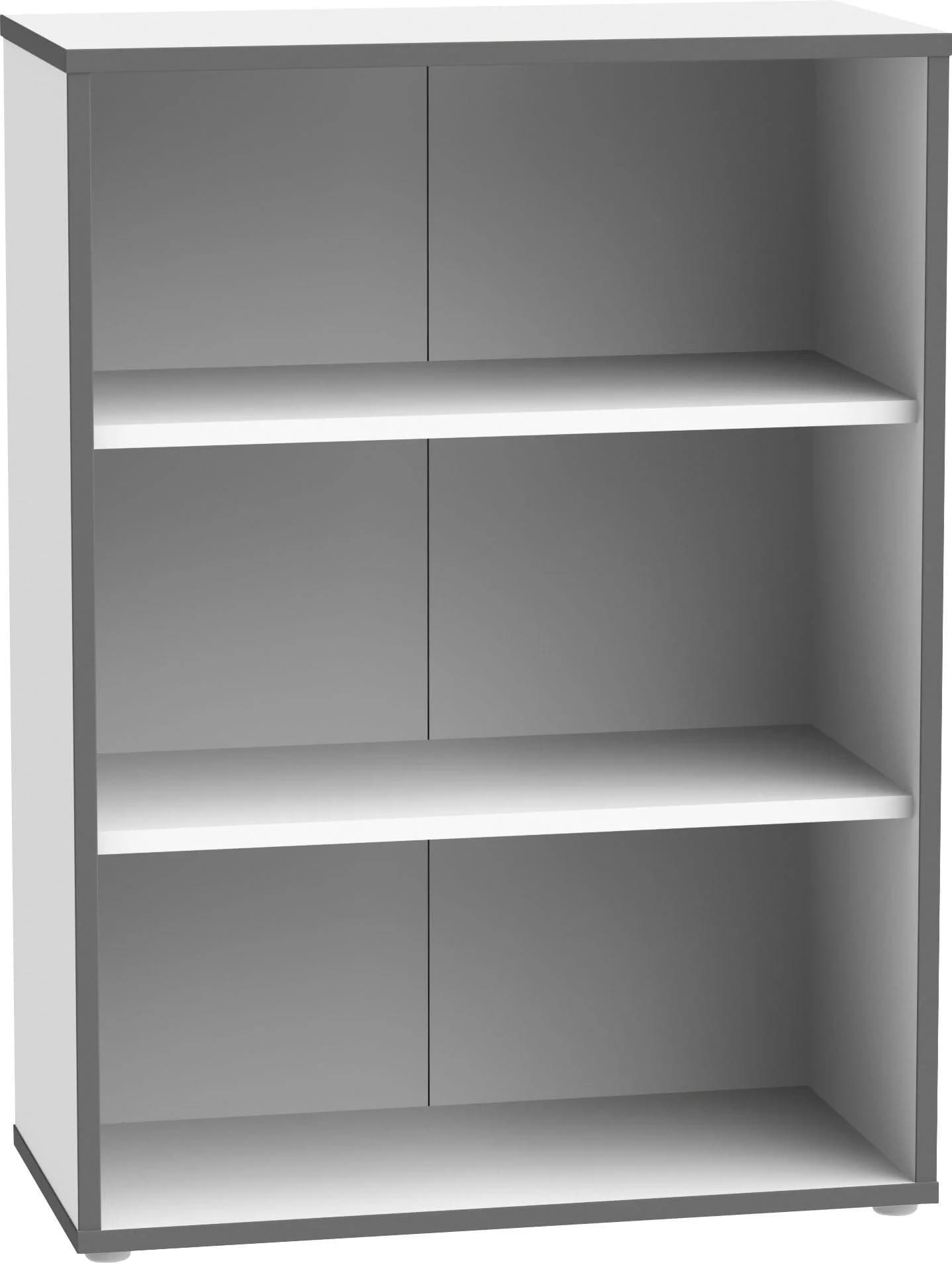FORTE Aktenregal Keflav Weiß Grau 4 Ablageflächen Holzwerkstoff - Bild 2